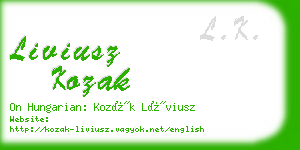 liviusz kozak business card